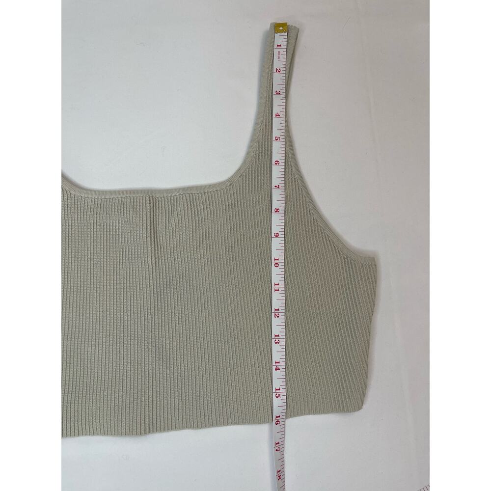 Babaton Sculpt Knit Square Neck Cropped Tank Matte Pearl Size 2XL Essential - Picture 10 of 14